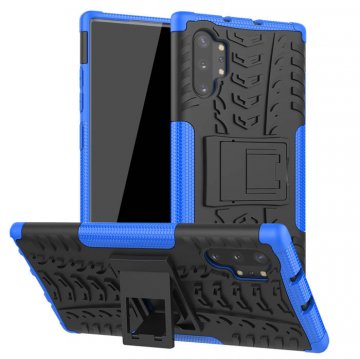 Samsung Galaxy Note 10 Plus Hybrid Rugged PC + TPU Kickstand Case Blue