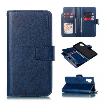 Samsung Galaxy Note 10 Plus Wallet 9 Card Slots Stand Case Blue