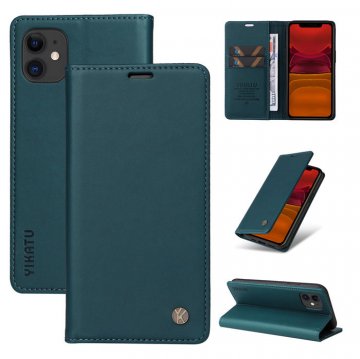 YIKATU iPhone 12 Mini Wallet Kickstand Magnetic Case Blue