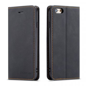Forwenw iPhone 6/6s Wallet Kickstand Magnetic Shockproof Case Black