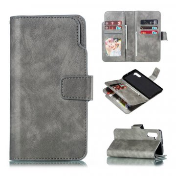 Samsung Galaxy Note 10 Wallet 9 Card Slots Stand Case Gray