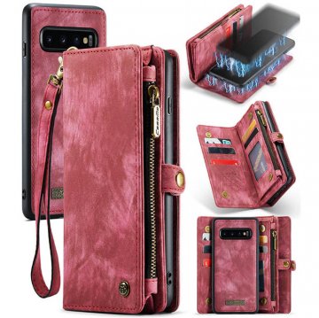 CaseMe Samsung Galaxy S10 Wallet Case with Wrist Strap Red