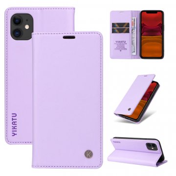 YIKATU iPhone 12 Mini Wallet Kickstand Magnetic Case Purple
