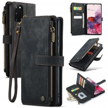 CaseMe Samsung Galaxy S20 Wallet Kickstand Retro Case Black