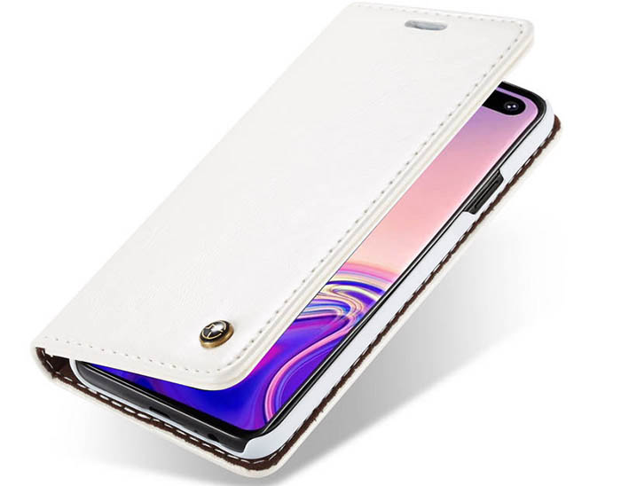 CaseMe Samsung Galaxy S10 Plus Wallet Stand Magnetic Case White