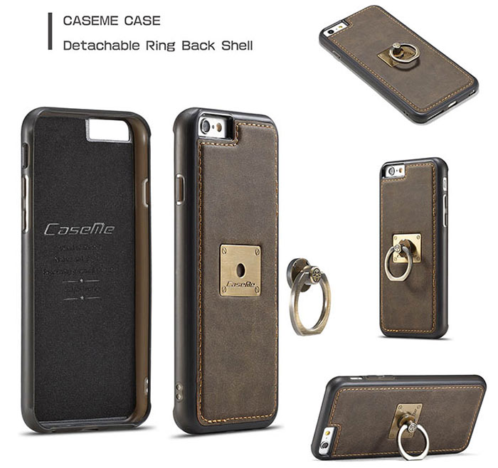CaseMe iPhone 6S Plus/6 Plus Detachable Ring Stand Magnetic Back Cover