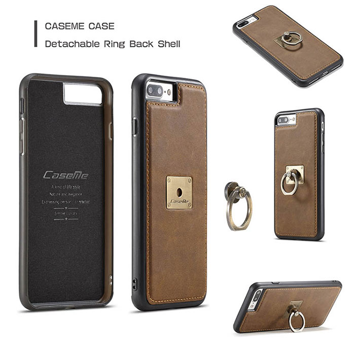 CaseMe iPhone 7 Plus Detachable Ring Stand Magnetic Back Cover