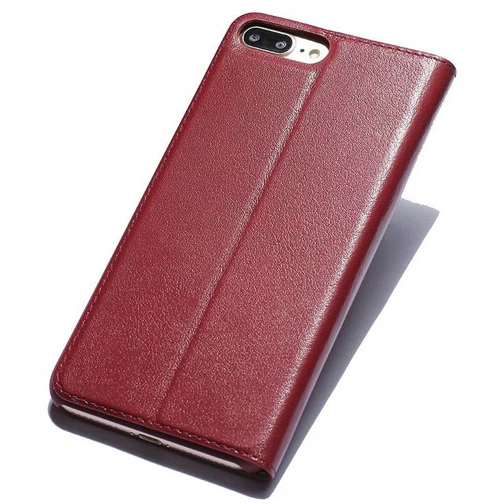 Dual Window View iPhone 7 Plus Ultra Thin Stand Genuine Leather Case