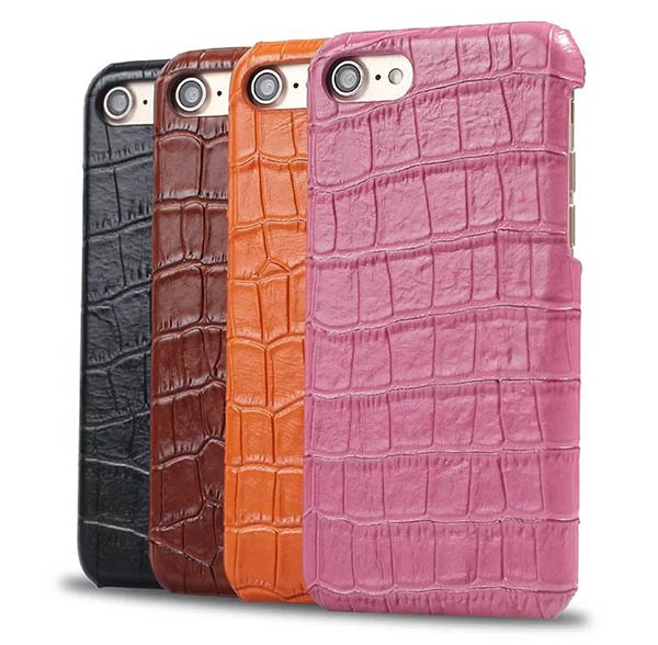 Embossed Crocodile iPhone 7 Genuine Leather Back Cover Case