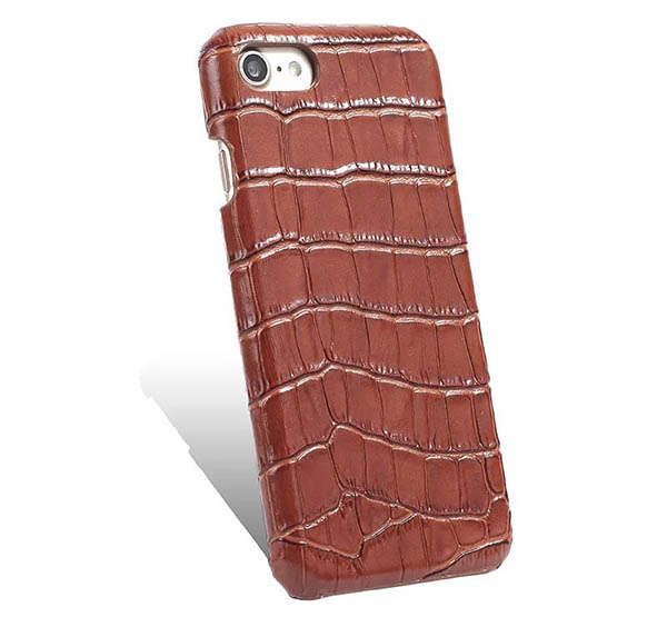 Embossed Crocodile iPhone 7 Genuine Leather Back Cover Case