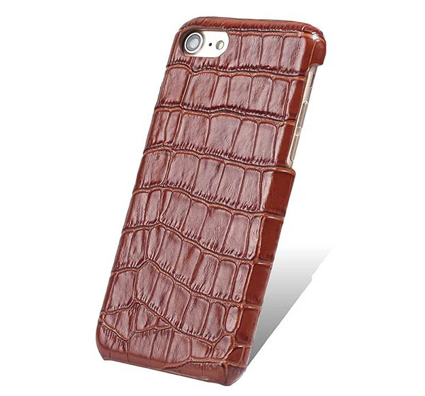 Embossed Crocodile iPhone 7 Genuine Leather Back Cover Case