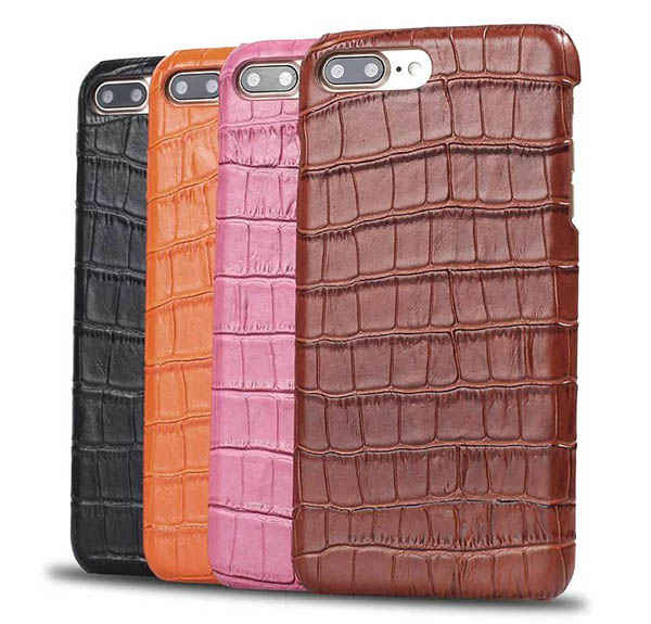 Embossed Crocodile iPhone 7 Plus Genuine Leather Back Cover Case