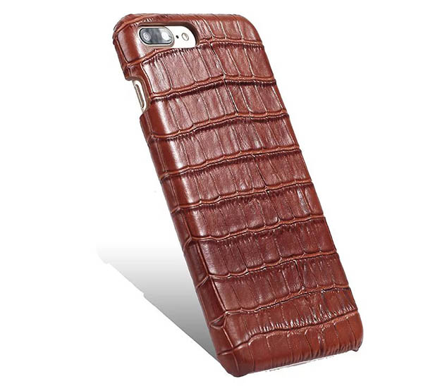 Embossed Crocodile iPhone 7 Plus Genuine Leather Back Cover Case