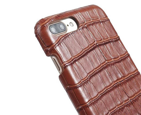 Embossed Crocodile iPhone 7 Plus Genuine Leather Back Cover Case