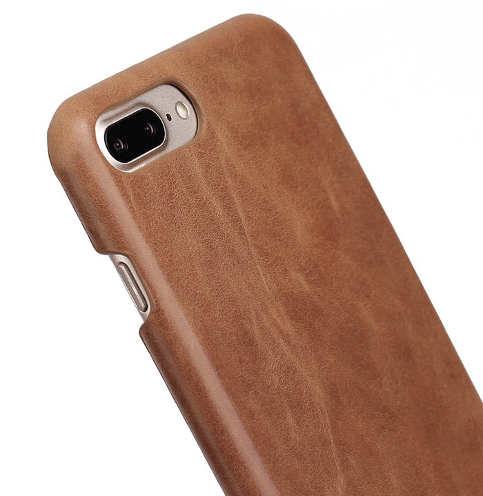 Genuine Leather Matte iPhone 7 Plus Hard Back Cover Case