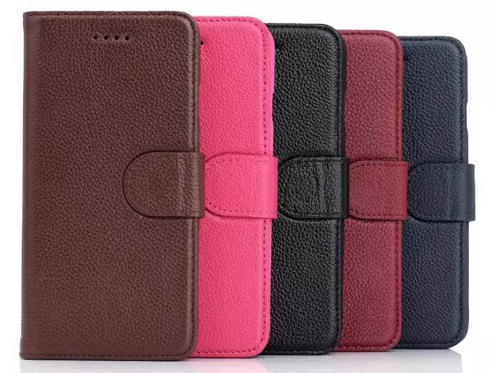 Litchi Pattern Genuine Leather Wallet Stand Case For iPhone 6S/6