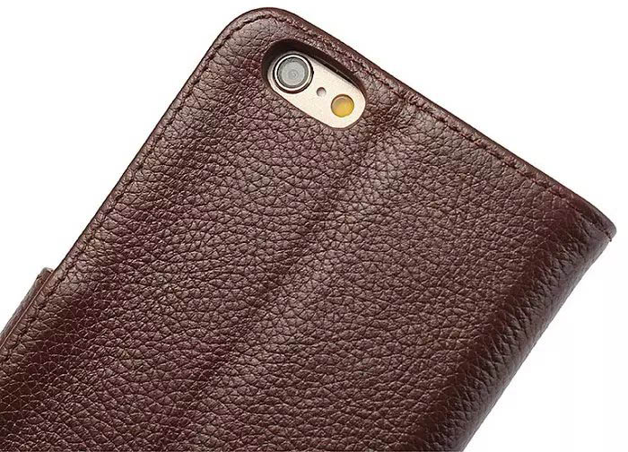 Litchi Pattern Genuine Leather Wallet Stand Case For iPhone 6S/6