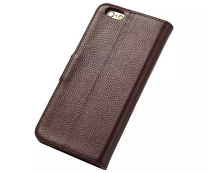 Litchi Pattern Genuine Leather Wallet Stand Case For iPhone 6S/6