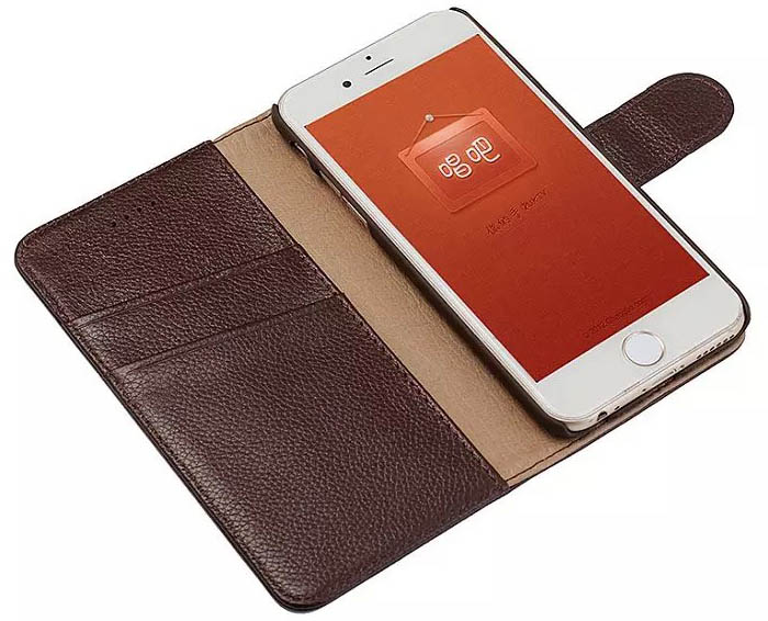 Litchi Pattern Genuine Leather Wallet Stand Case For iPhone 6S/6