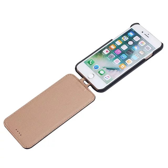 Luxury iPhone 7 Flip Genuine Leather Case