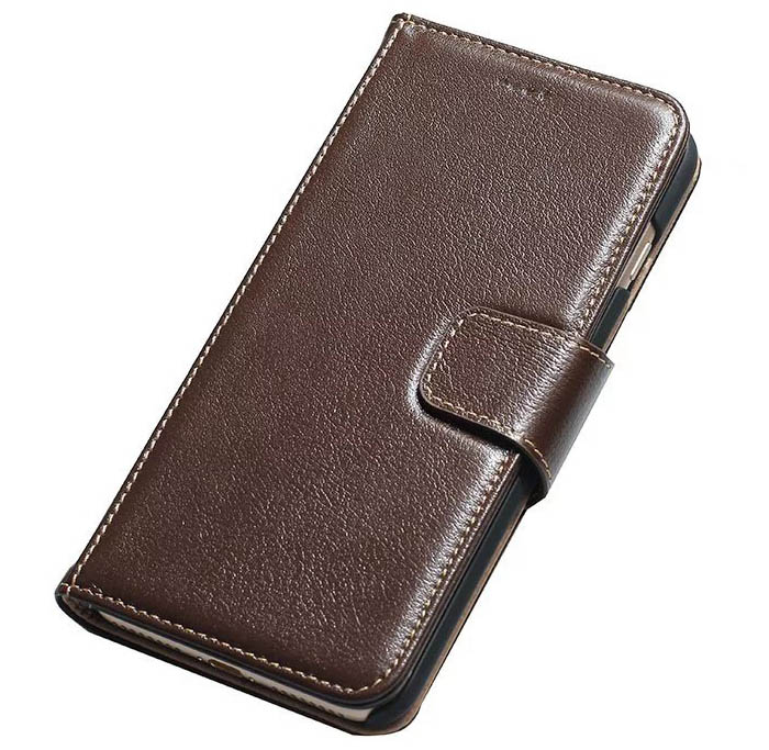 Real Genuine Cowhide Leather iPhone 7 Plus Luxury Wallet Stand Case