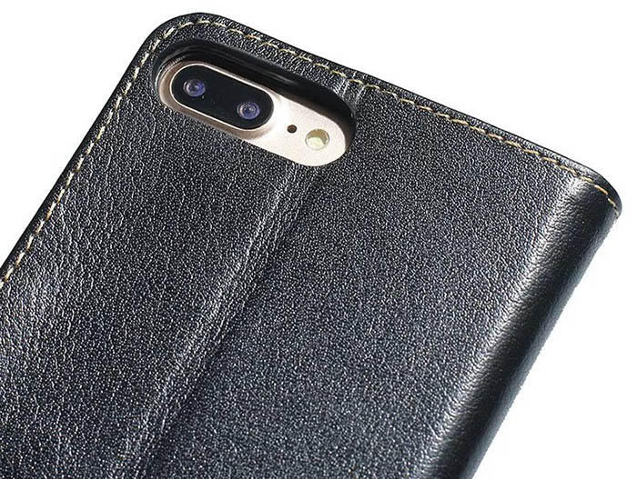 Real Genuine Cowhide Leather iPhone 7 Plus Luxury Wallet Stand Case