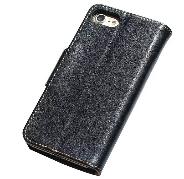 Real Genuine Cowhide Leather iPhone 7 Luxury Wallet Stand Case