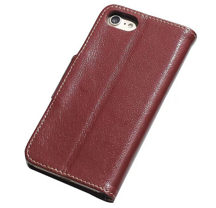 Real Genuine Cowhide Leather iPhone 7 Luxury Wallet Stand Case