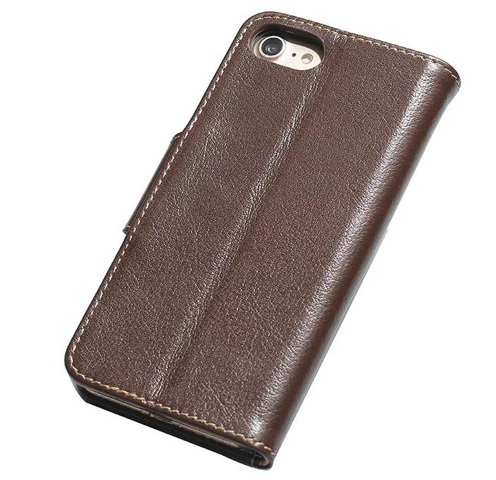 Real Genuine Cowhide Leather iPhone 7 Luxury Wallet Stand Case