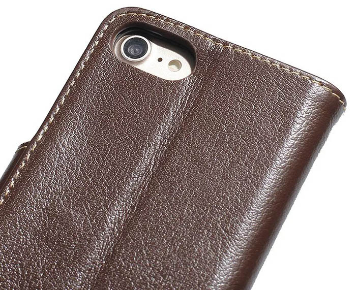 Real Genuine Cowhide Leather iPhone 7 Luxury Wallet Stand Case