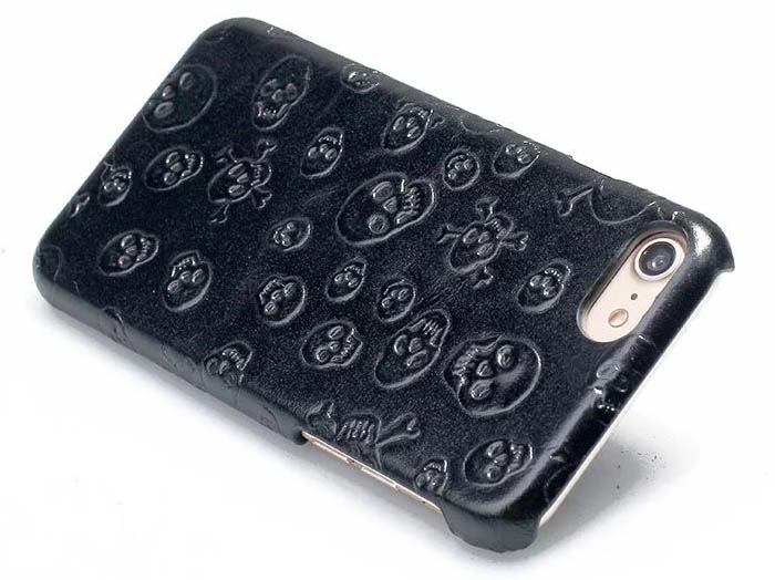 Pirate Skull Pattern iPhone 7 Genuine Leather Back Cover Case