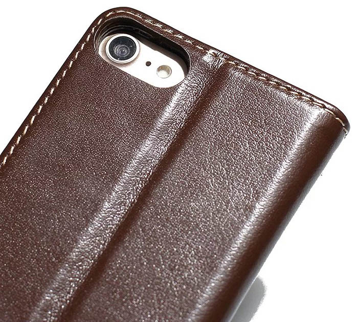 Real Genuine Cowhide Leather iPhone 7 Slot Card Stand Case