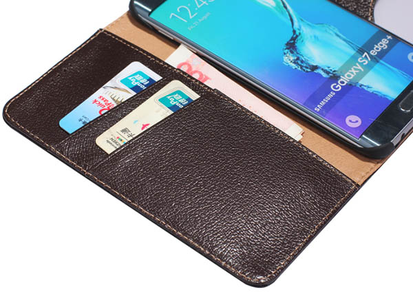 Yak Skin Genuine leather Wallet Stand Case For Samsung Galaxy S7 Edge