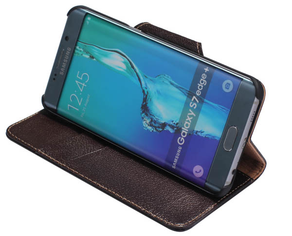 Yak Skin Genuine leather Wallet Stand Case For Samsung Galaxy S7 Edge