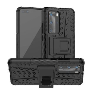 Huawei P40 Pro Hybrid Rugged PC + TPU Kickstand Case Black