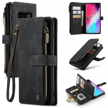 CaseMe Samsung Galaxy S10 Plus Wallet Kickstand Case Black