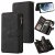 Samsung Galaxy S22 Ultra Wallet 15 Card Slots Case with Wrist Strap Black