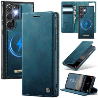 CaseMe Samsung Galaxy S25 Ultra 2-in-1 Magnetic Wallet Case – Wireless Charging & RFID Blocking Blue