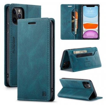 Autspace iPhone 11 Pro Max Wallet Kickstand Magnetic Shockproof Case Blue