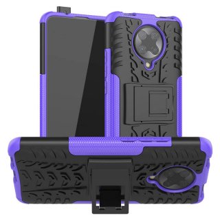 Xiaomi Redmi K30 Pro Hybrid Rugged PC + TPU Kickstand Case Purple