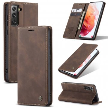 CaseMe Samsung Galaxy S21 Plus Wallet Kickstand Magnetic Case Coffee