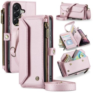 CaseMe Samsung Galaxy A57 Wallet RFID Blocking Crossbody Phone Case Pink