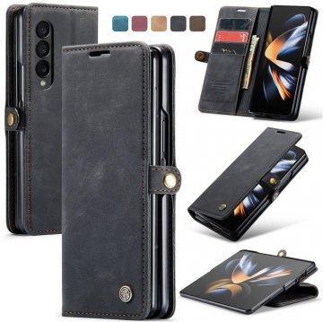 CaseMe Samsung Galaxy Z Fold4 Wallet Kickstand Magnetic Case Black
