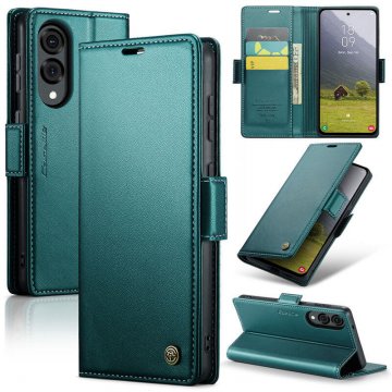 CaseMe Samsung Galaxy S25 Edge Wallet RFID Blocking Magnetic Buckle Case Green