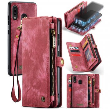 CaseMe Samsung Galaxy A30 Wallet Case with Wrist Strap Red