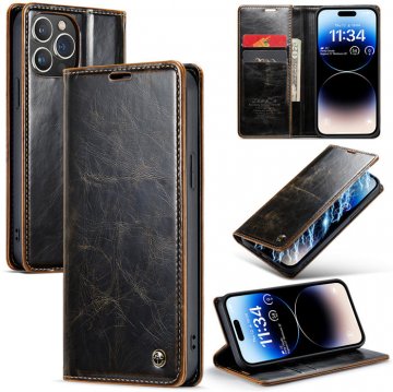 CaseMe iPhone 14 Pro Max Wallet Stand Magnetic Case Coffee