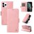 YIKATU iPhone 11 Pro Max Skin-touch Wallet Kickstand Case Pink