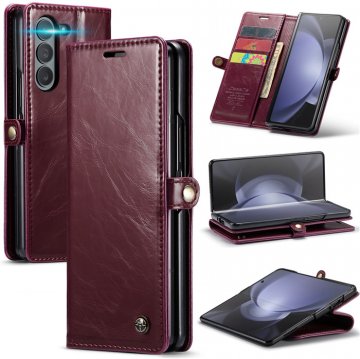 CaseMe Samsung Galaxy Z Fold 5 Luxury Wallet Magnetic Case Red