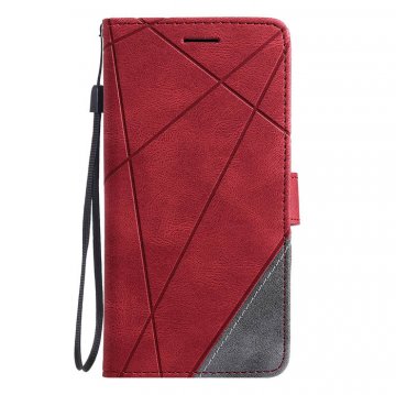 iPhone XS Max Wallet Splicing Kickstand PU Leather Case Red