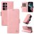 YIKATU Samsung Galaxy S22 Ultra Skin-touch Wallet Kickstand Case Pink